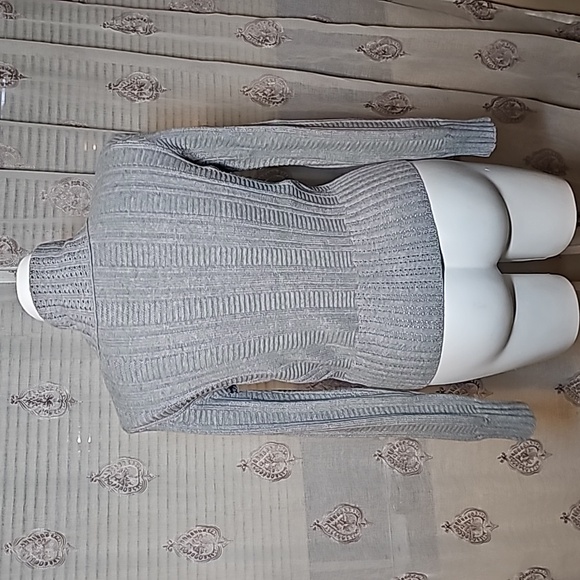 Gray knit button down sweater - Picture 7 of 13
